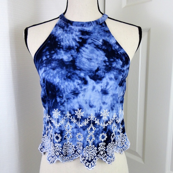 Kendall & Kylie Tops - Kendall & Kylie Halter Tie Dye Crop Tank Top S